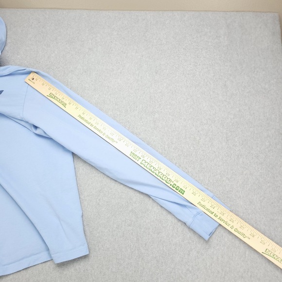 Vineyard Vines Shirt Mens Medium Light Blue Hooded Long Sleeve Whale Logo - Picture 16 of 16